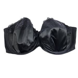 Elomi Maria Underwire Strapless Full Coverage Bra Black Lace Size 38J